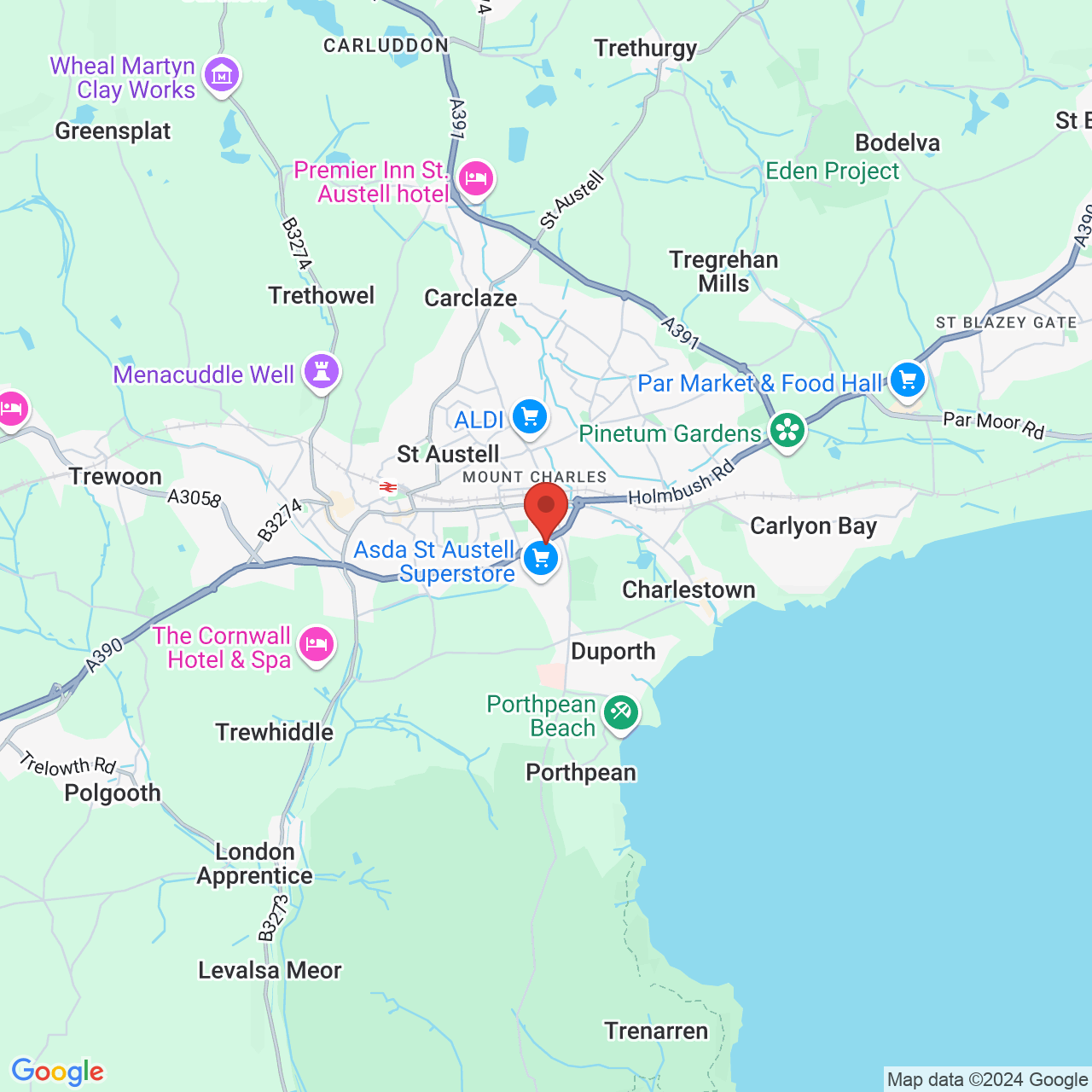 Map displaying vacancy location