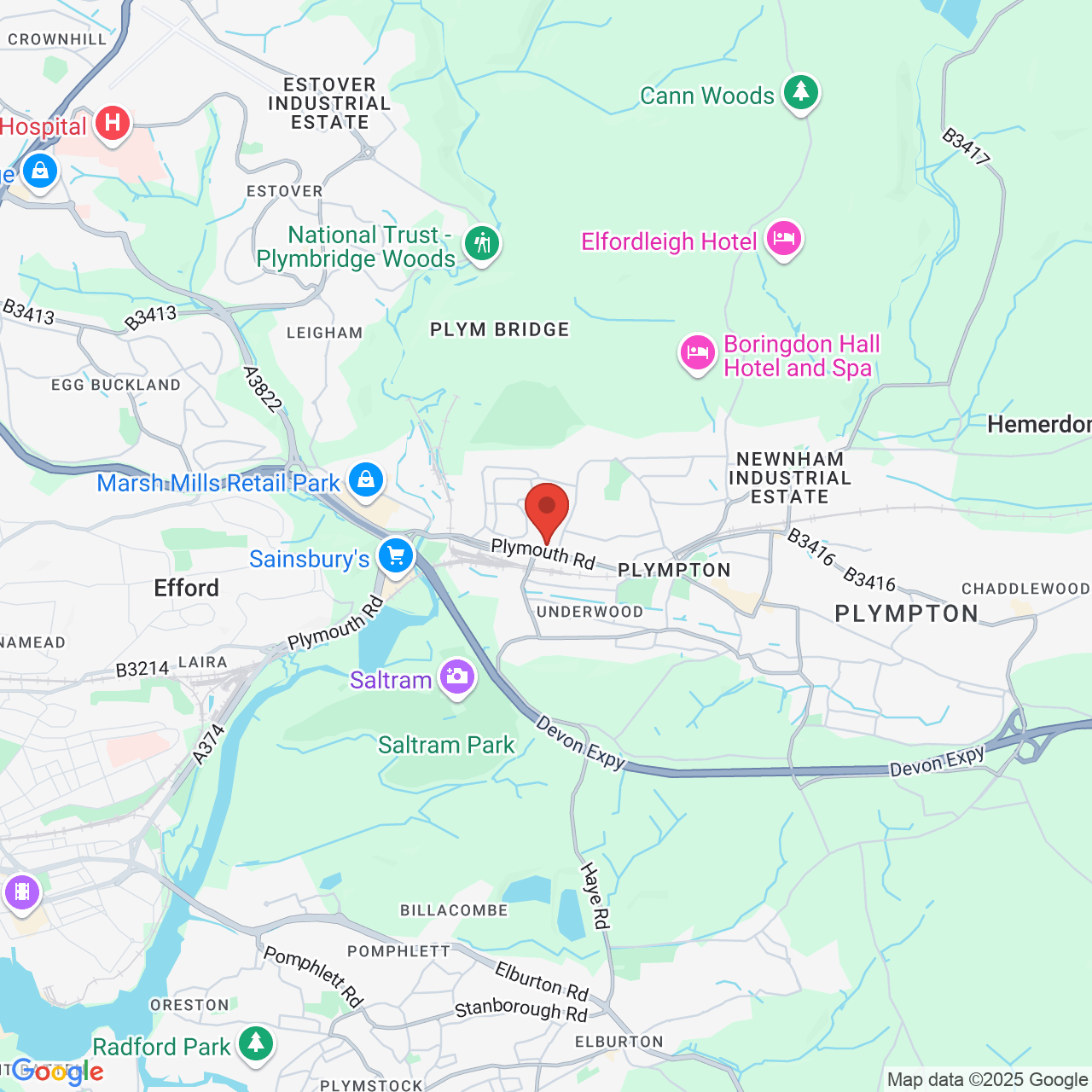 Map displaying vacancy location