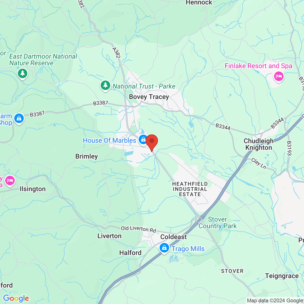 Map displaying vacancy location