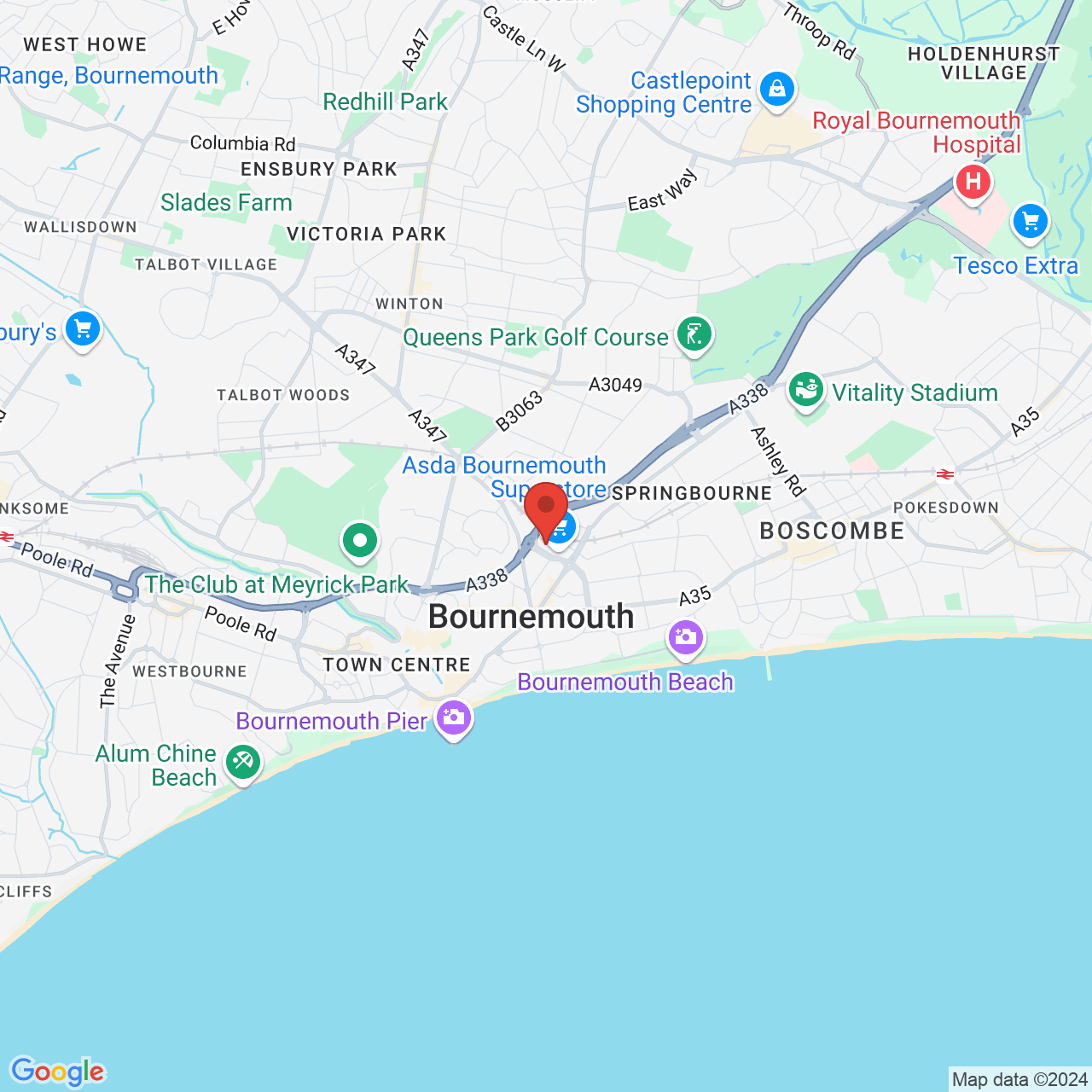 Map displaying vacancy location