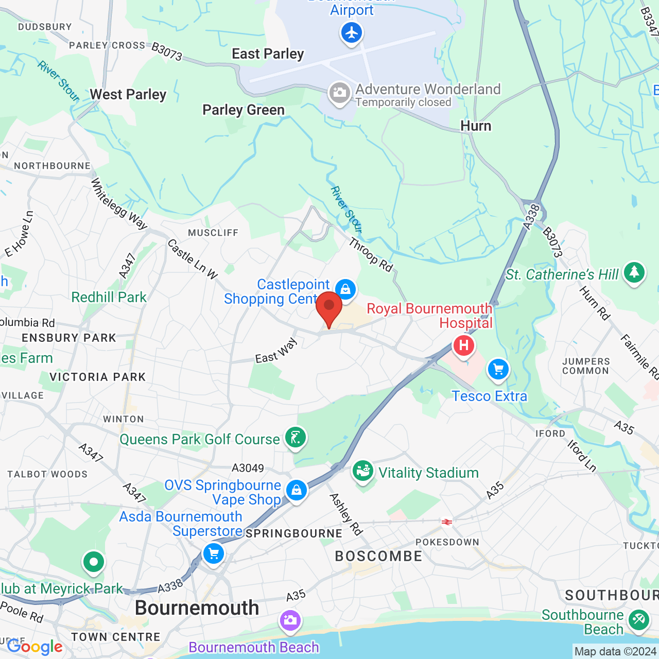 Map displaying vacancy location