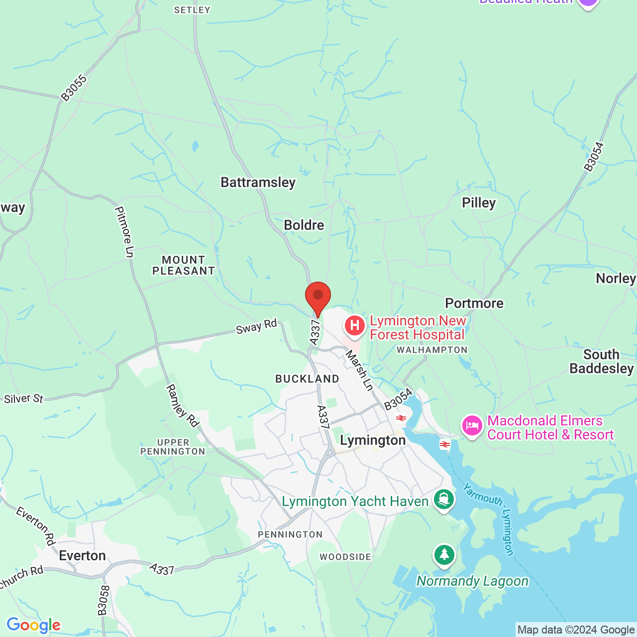 Map displaying vacancy location