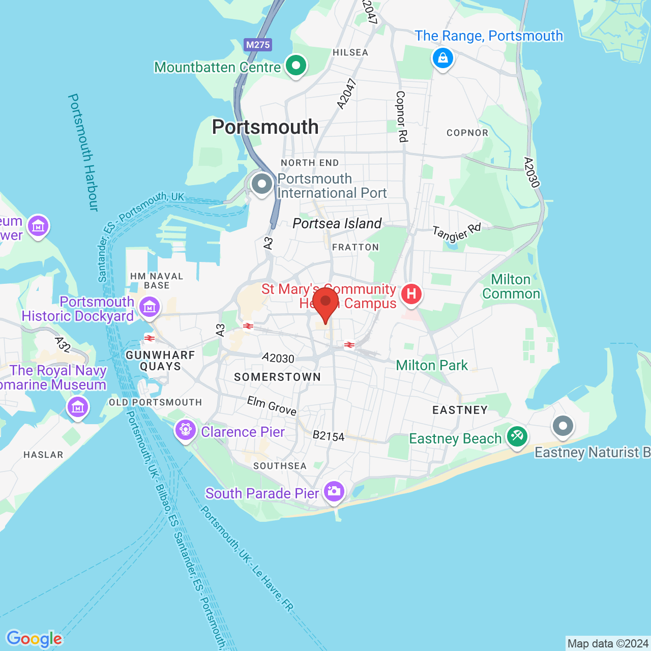 Map displaying vacancy location