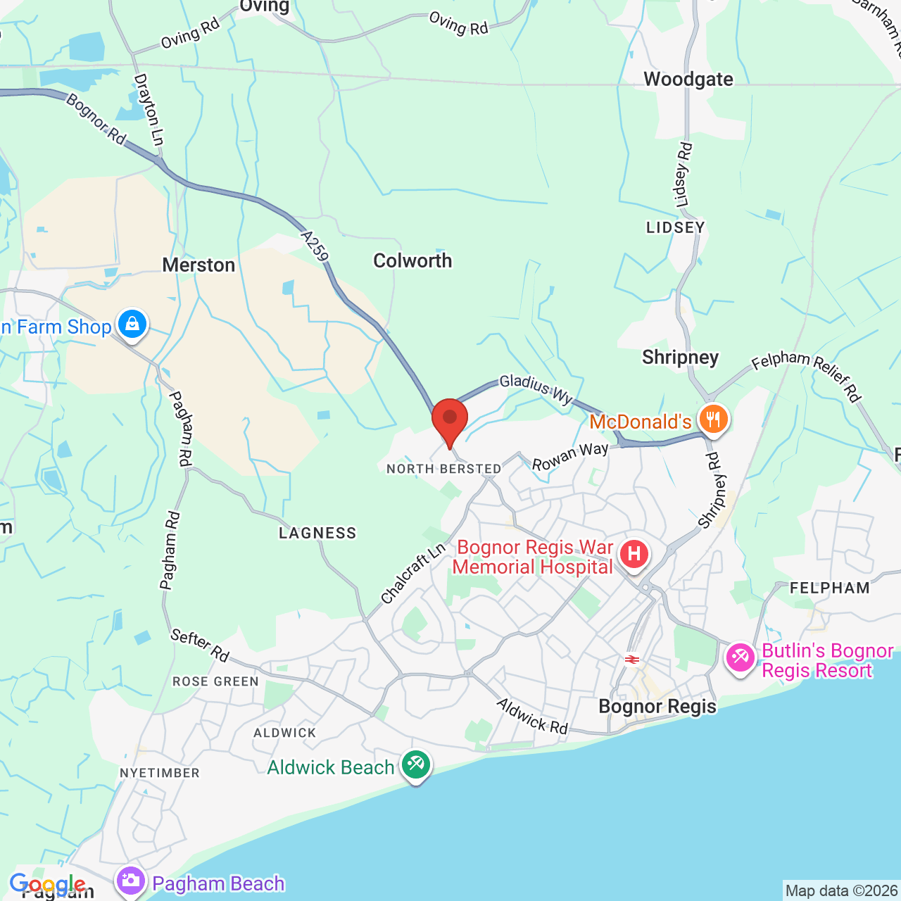 Map displaying vacancy location