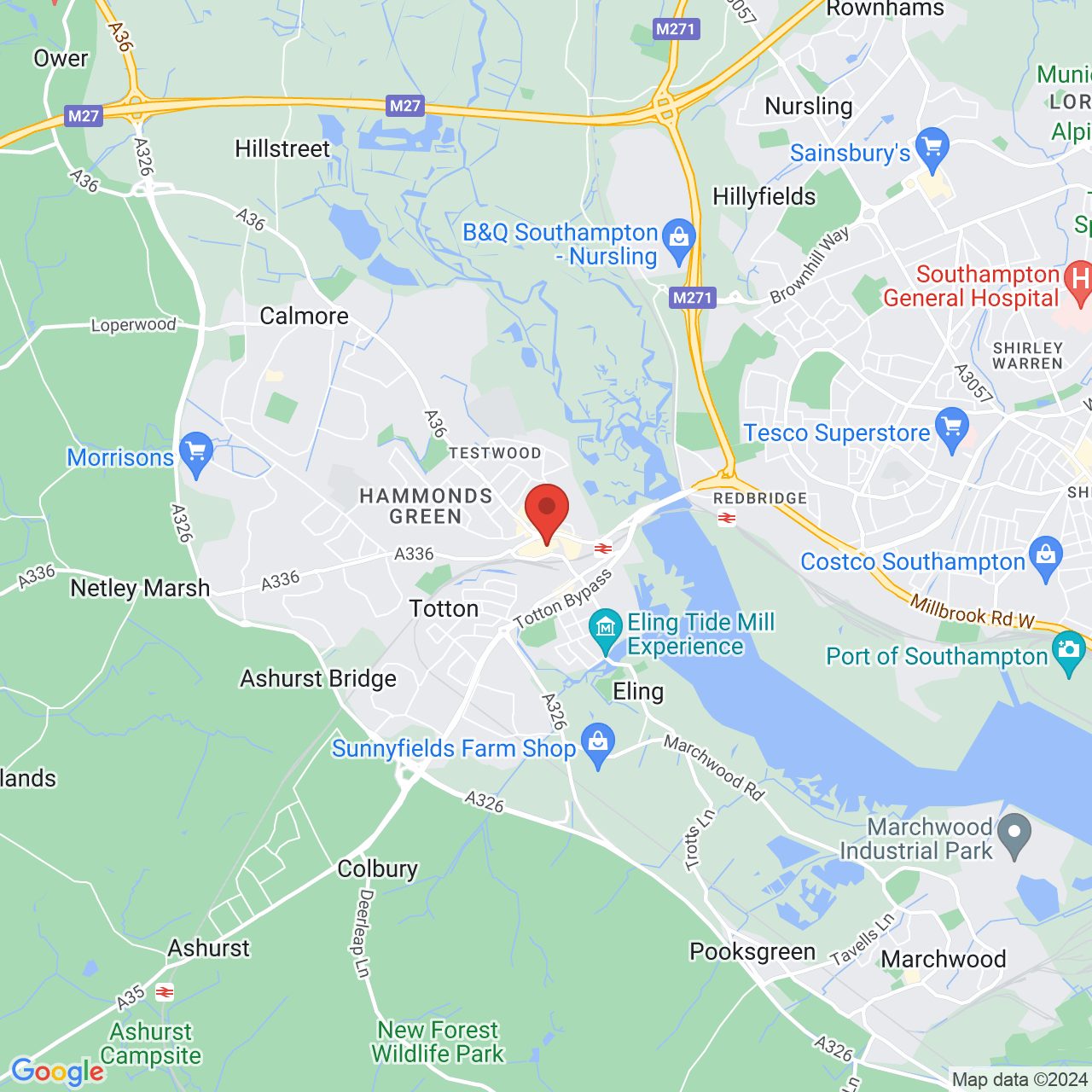 Map displaying vacancy location