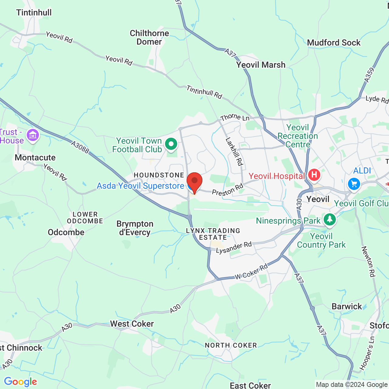 Map displaying vacancy location