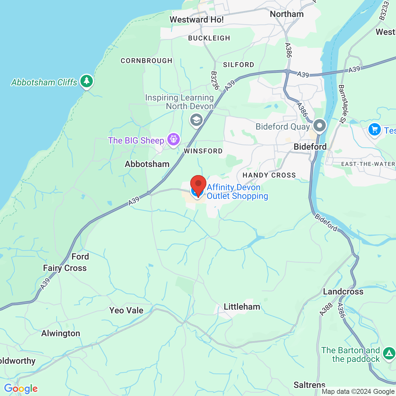 Map displaying vacancy location