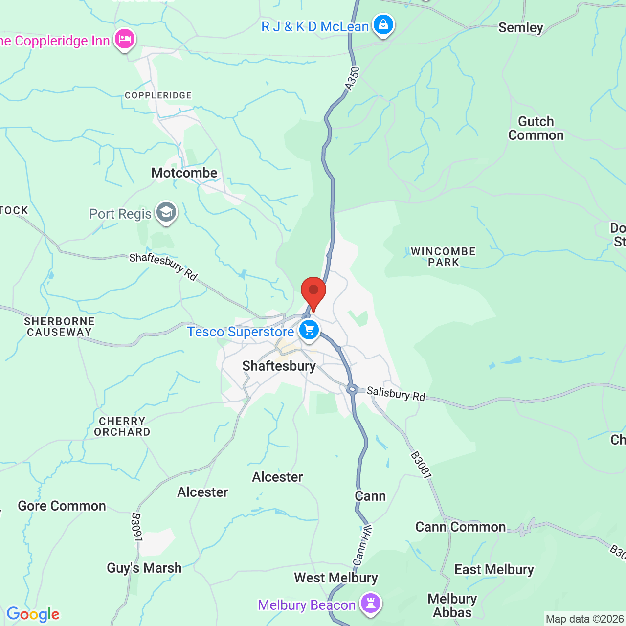 Map displaying vacancy location