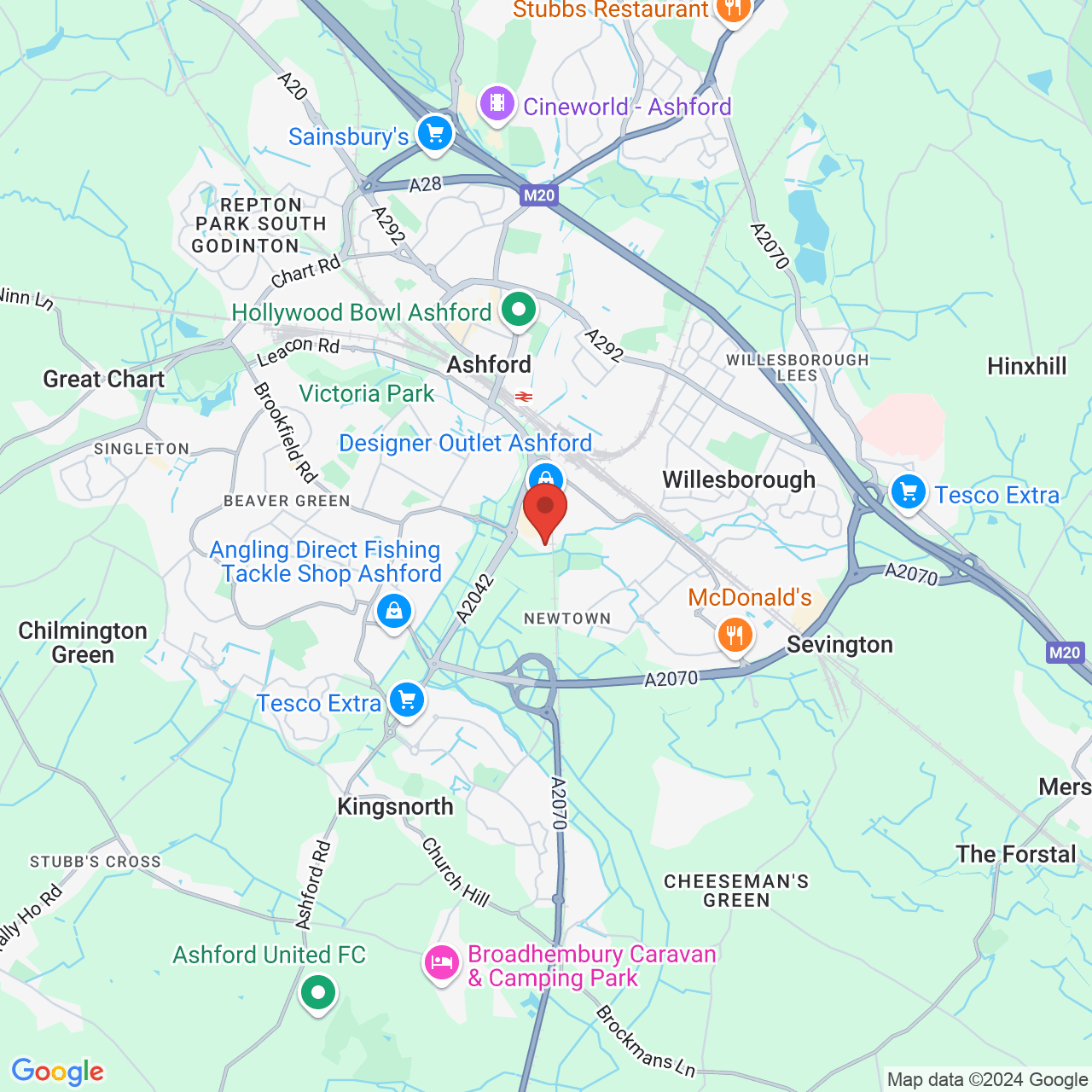 Map displaying vacancy location