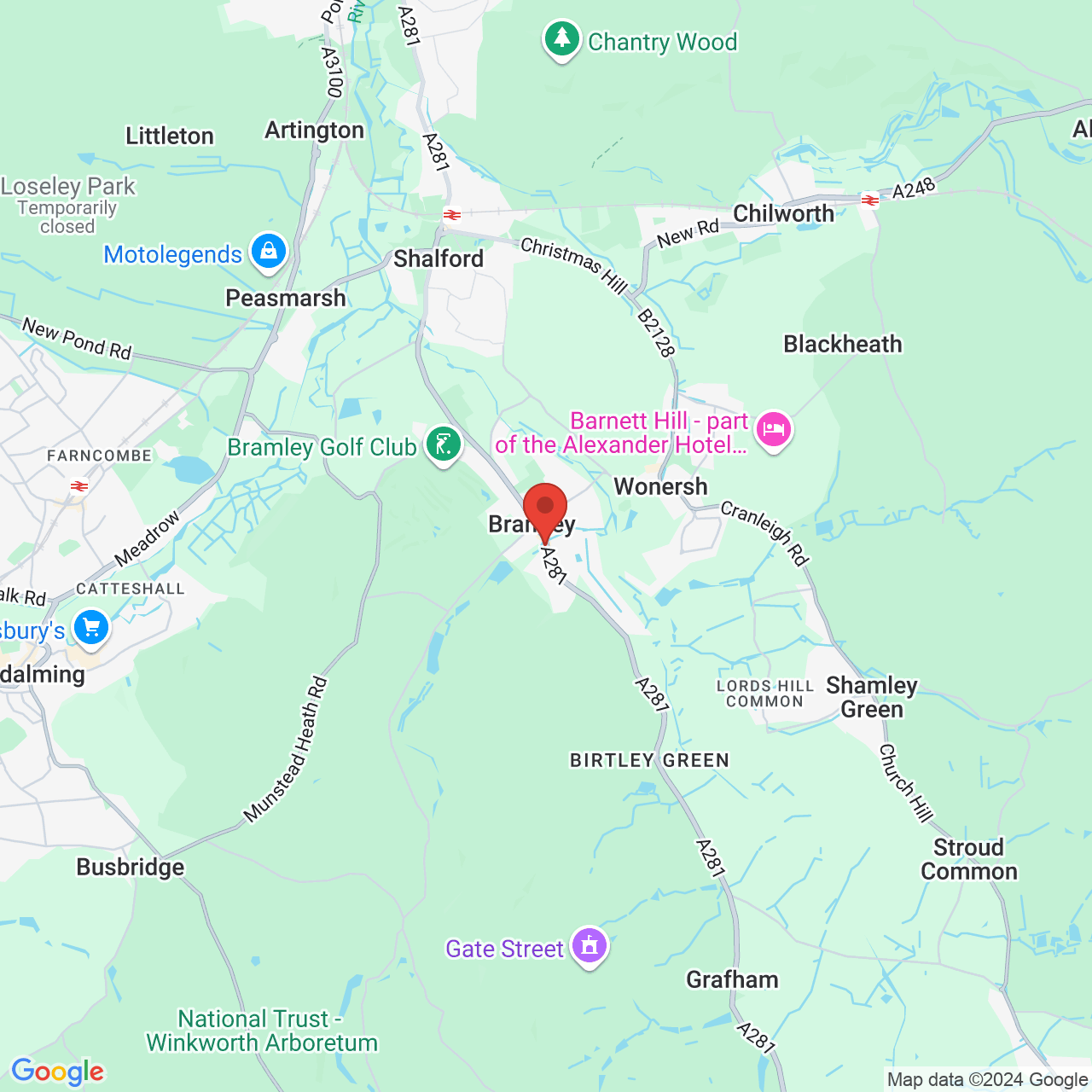 Map displaying vacancy location