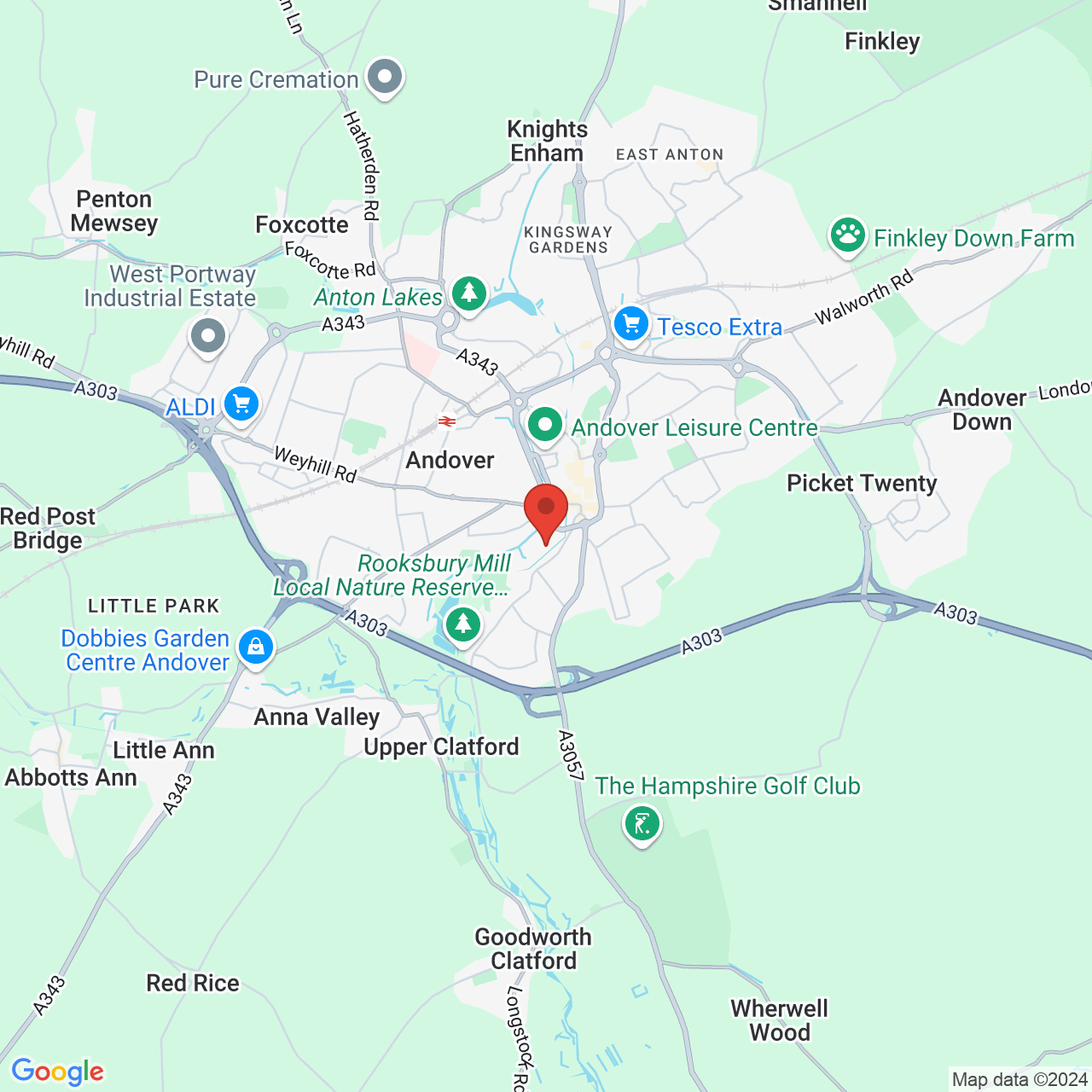 Map displaying vacancy location