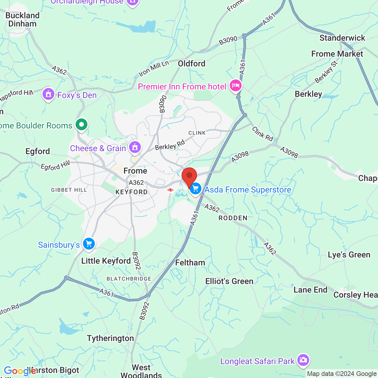 Map displaying vacancy location