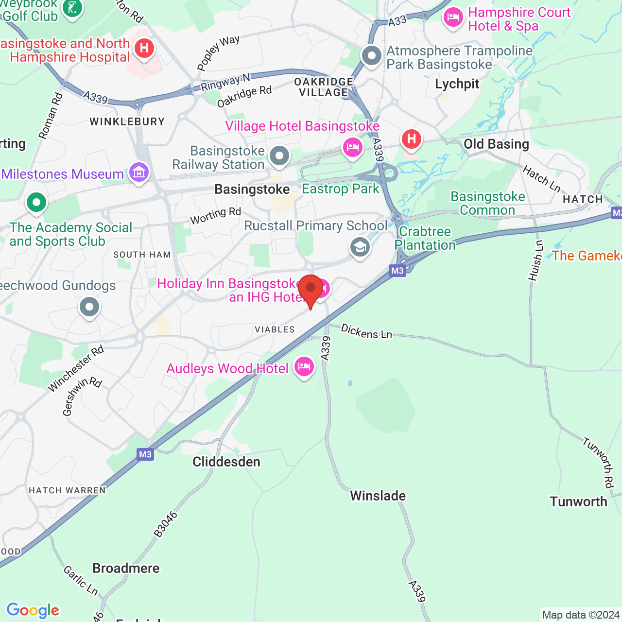 Map displaying vacancy location