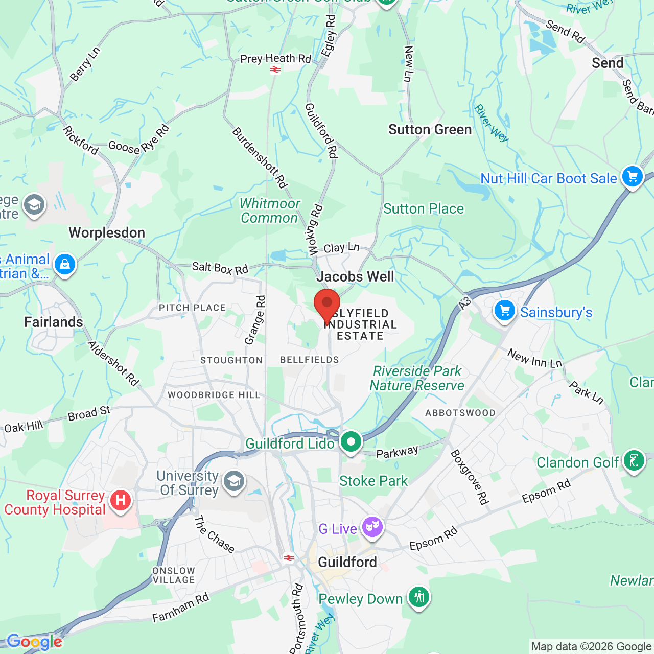 Map displaying vacancy location
