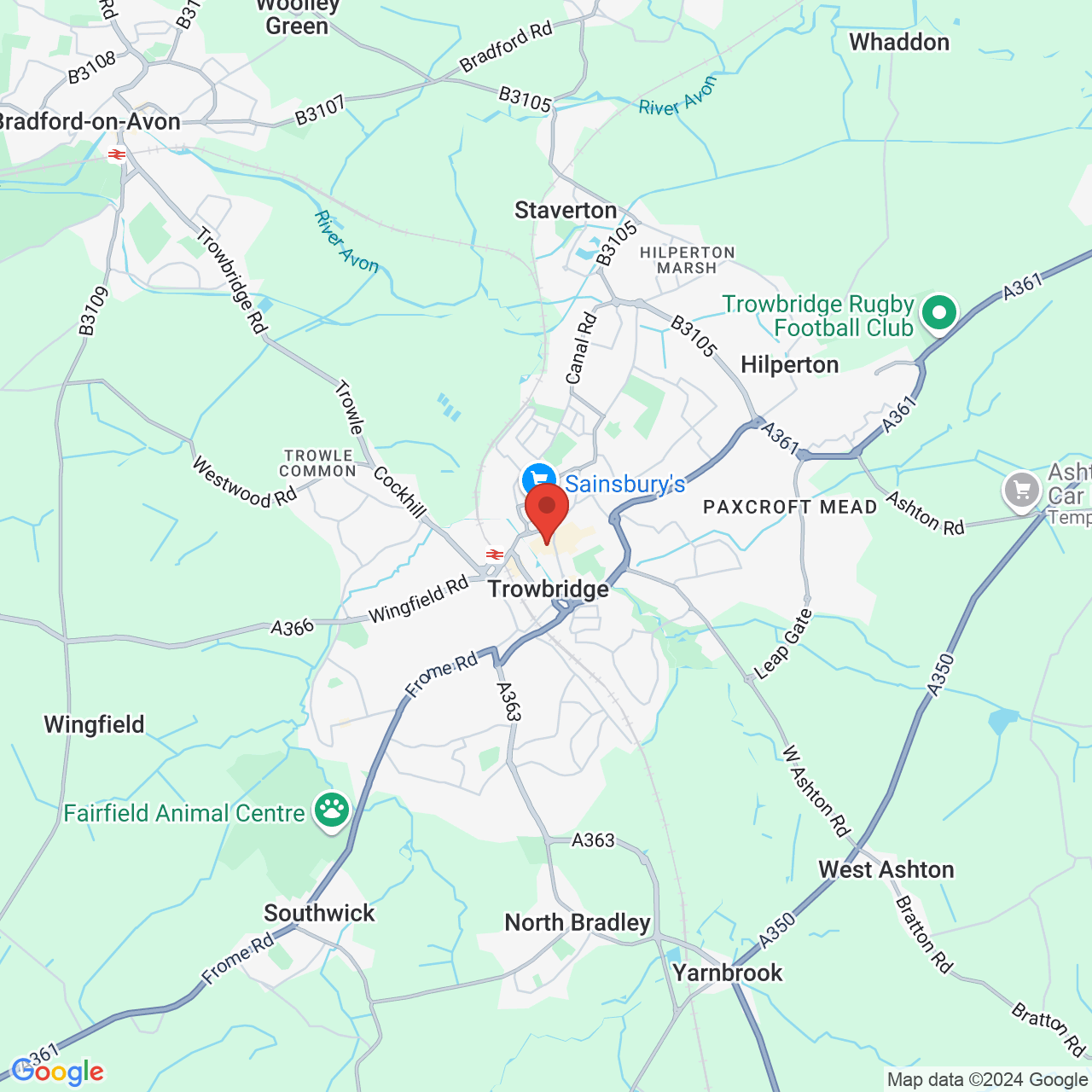 Map displaying vacancy location