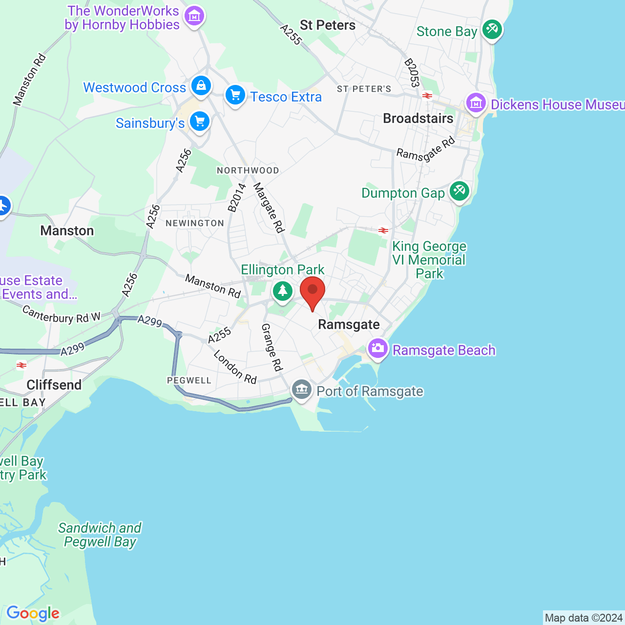 Map displaying vacancy location