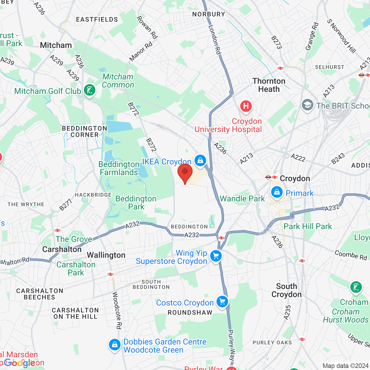 Map displaying vacancy location