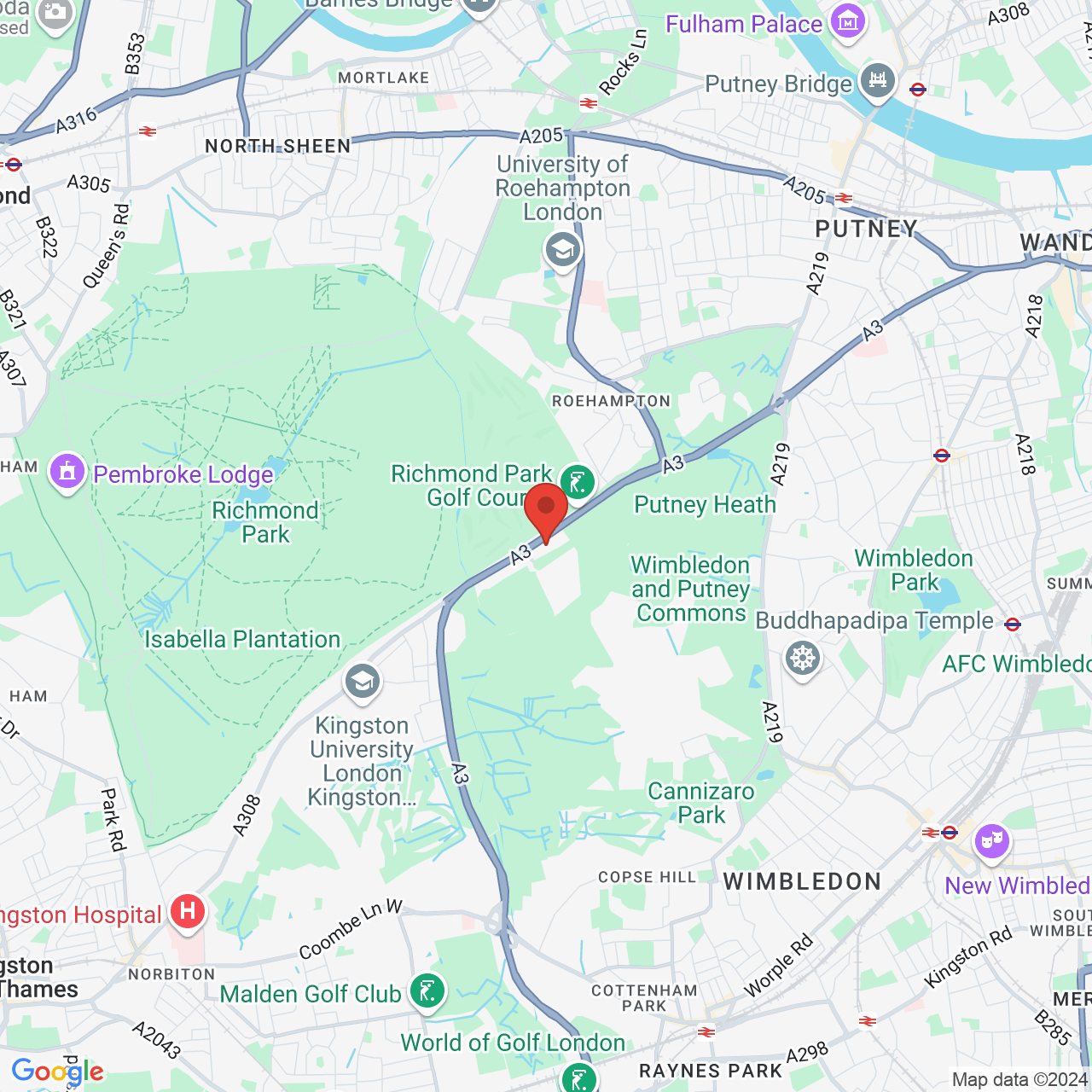 Map displaying vacancy location