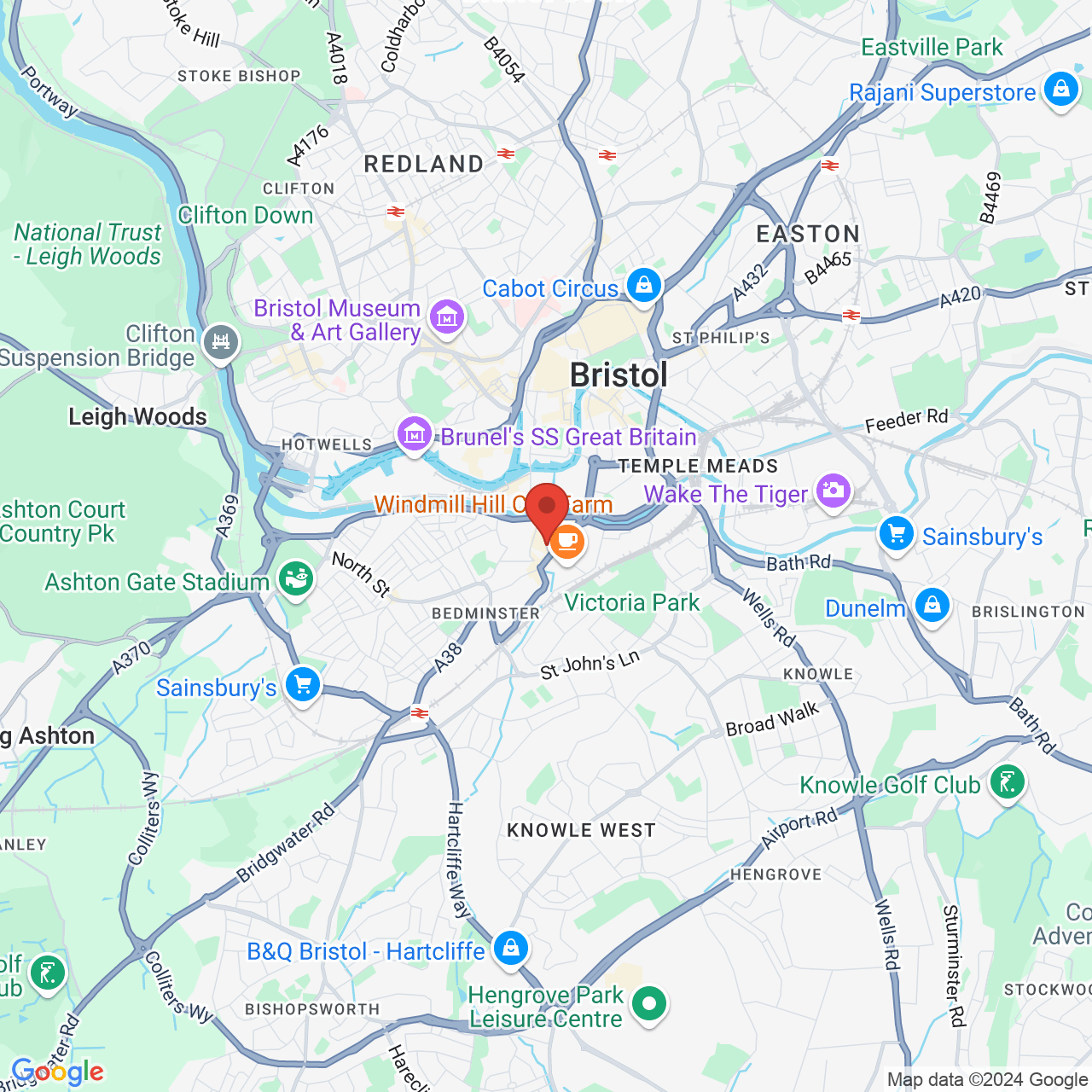 Map displaying vacancy location