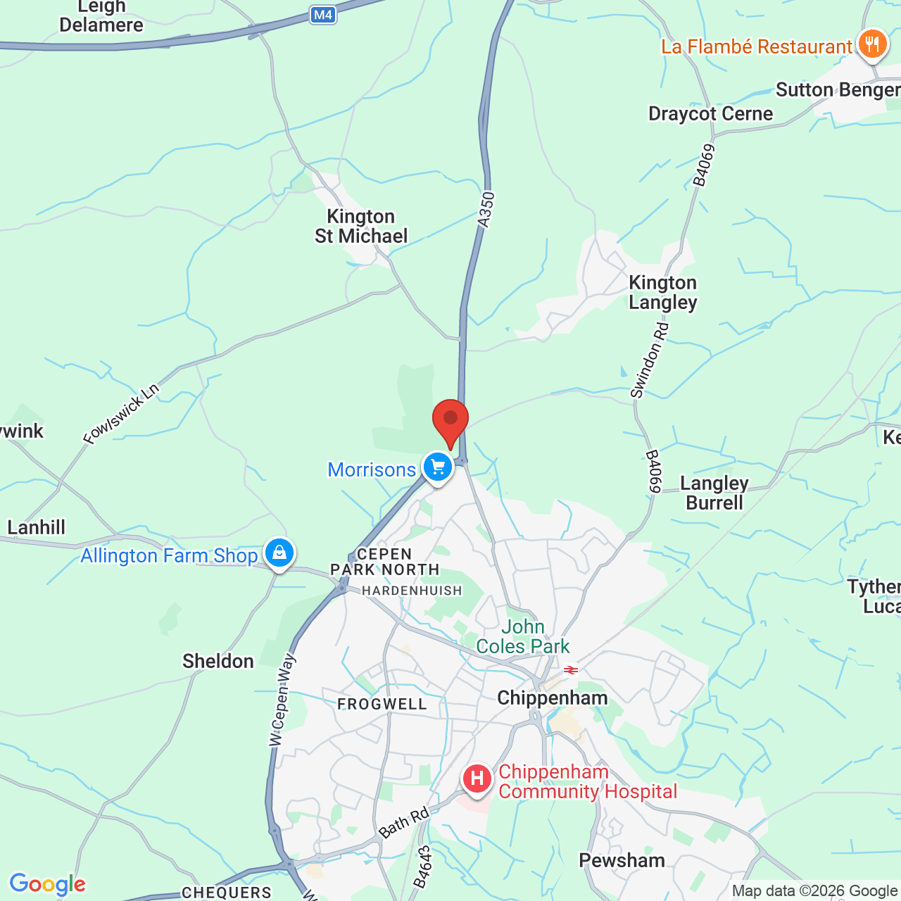 Map displaying vacancy location