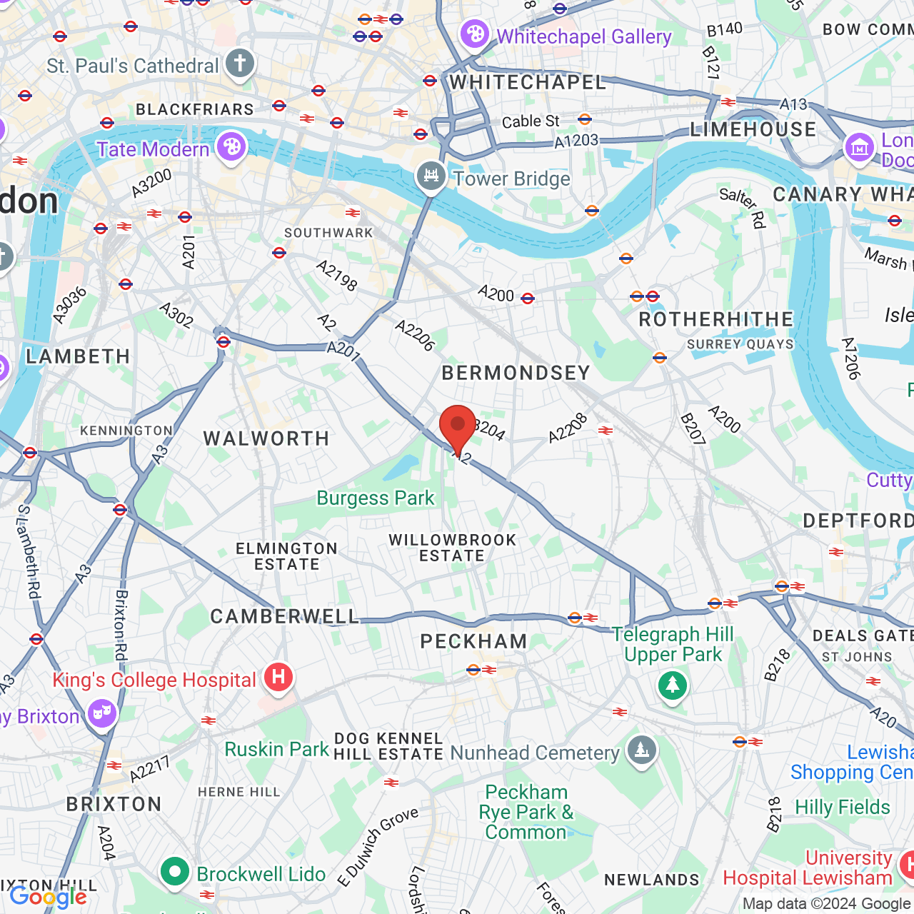 Map displaying vacancy location