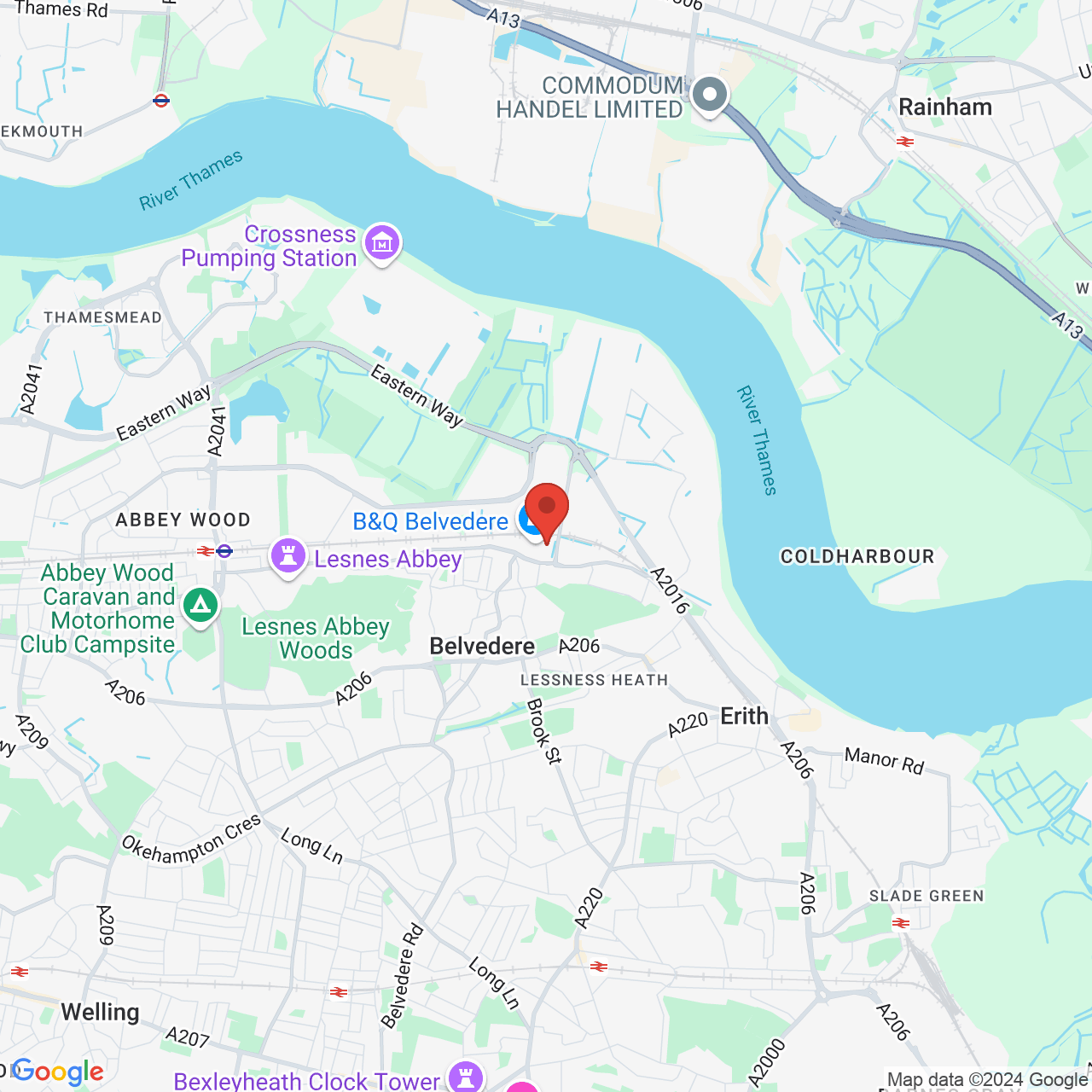 Map displaying vacancy location