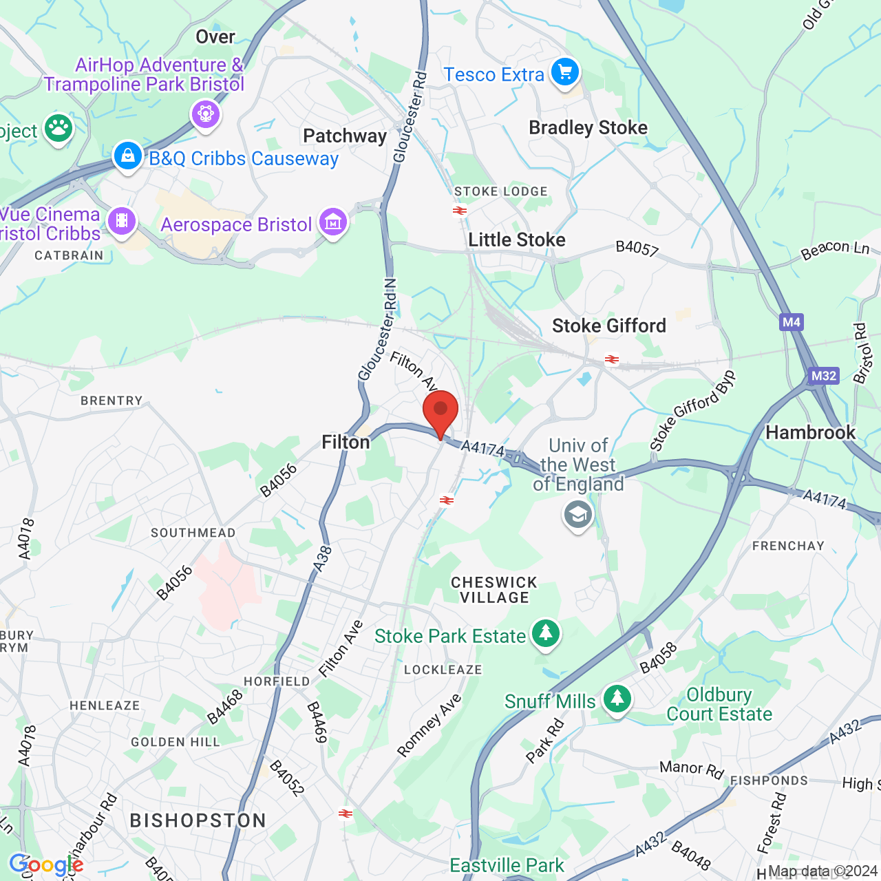 Map displaying vacancy location