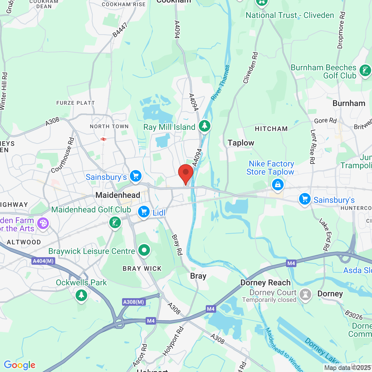 Map displaying vacancy location