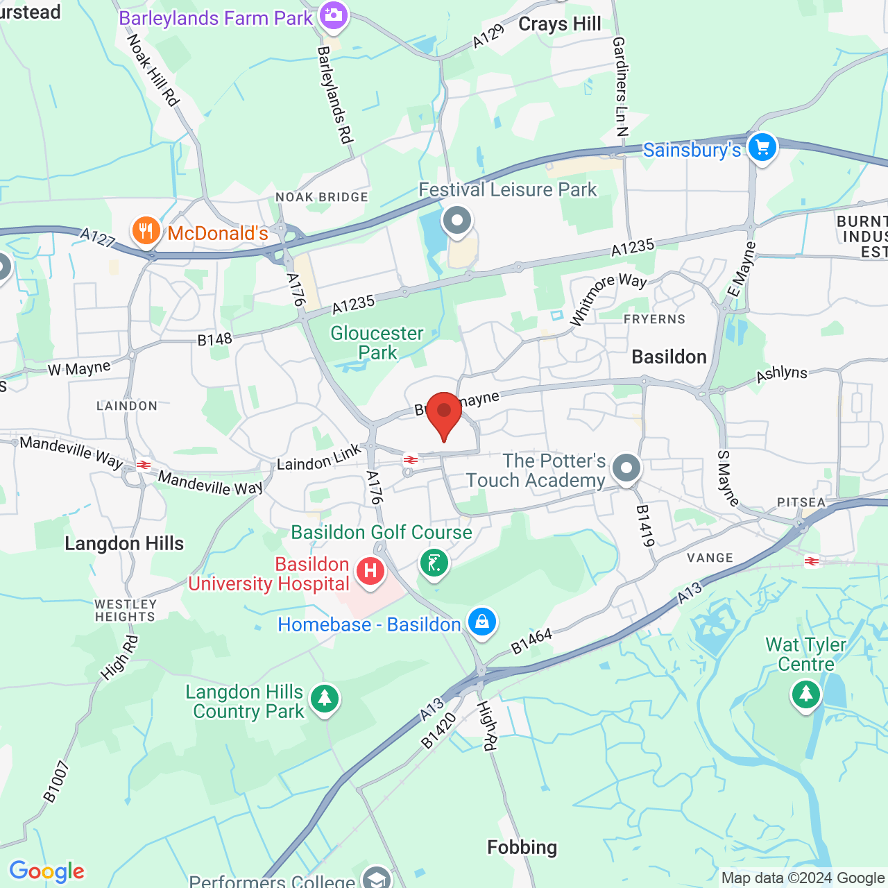 Map displaying vacancy location