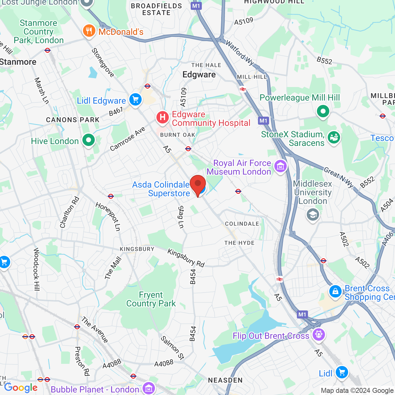 Map displaying vacancy location