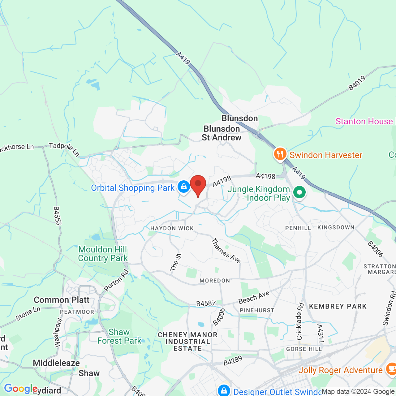 Map displaying vacancy location