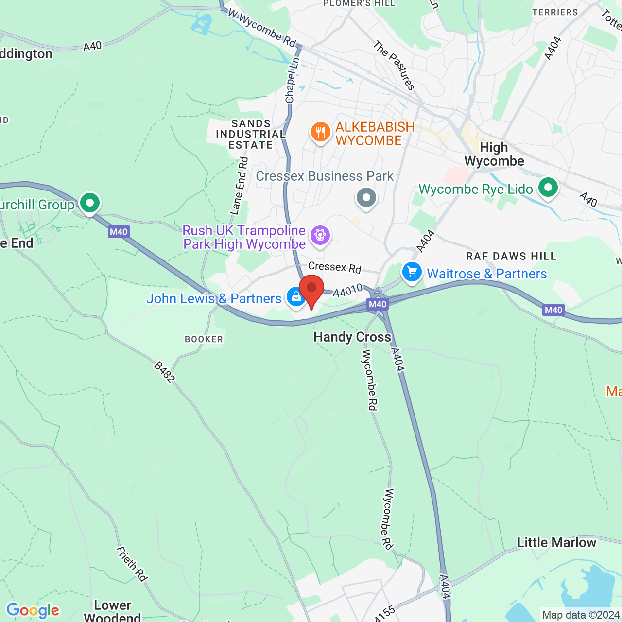 Map displaying vacancy location