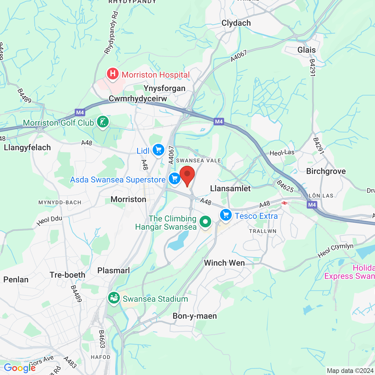 Map displaying vacancy location