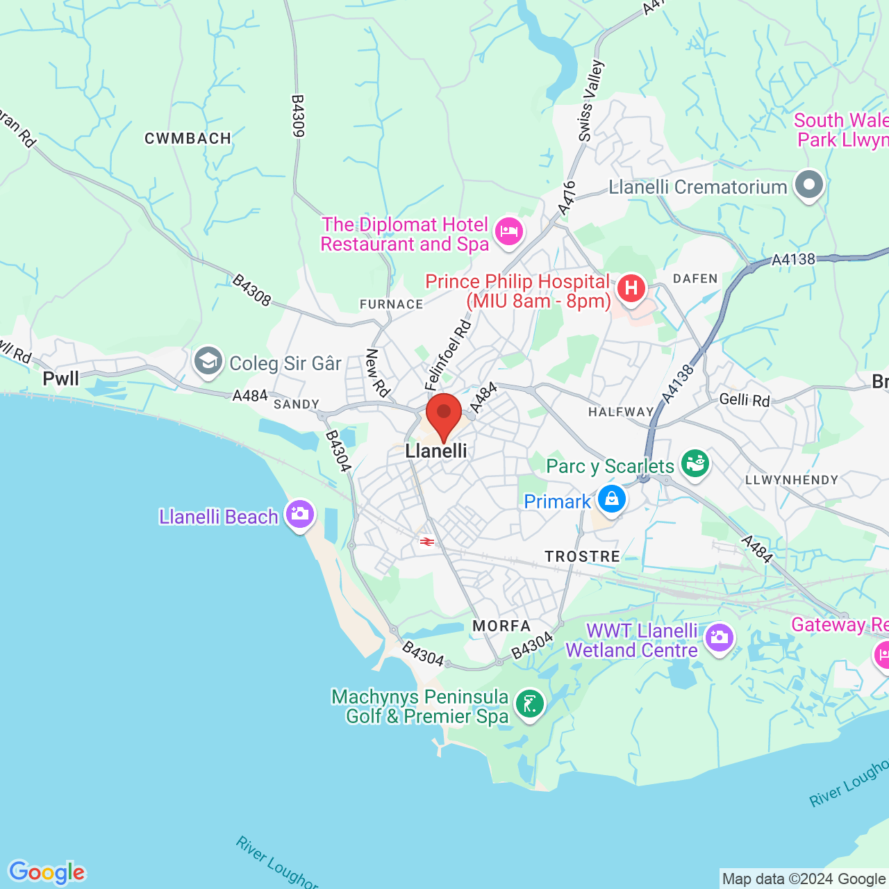 Map displaying vacancy location