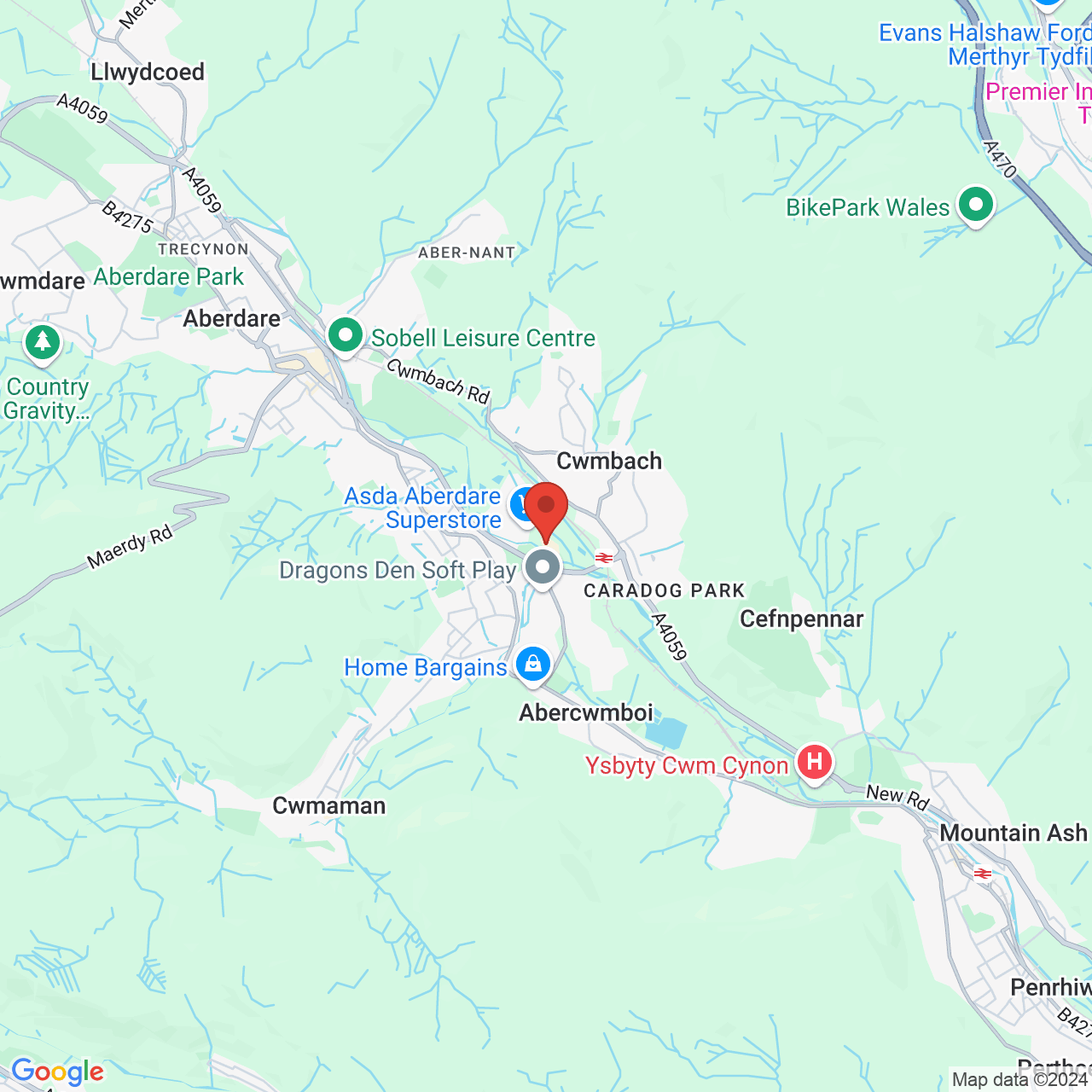 Map displaying vacancy location