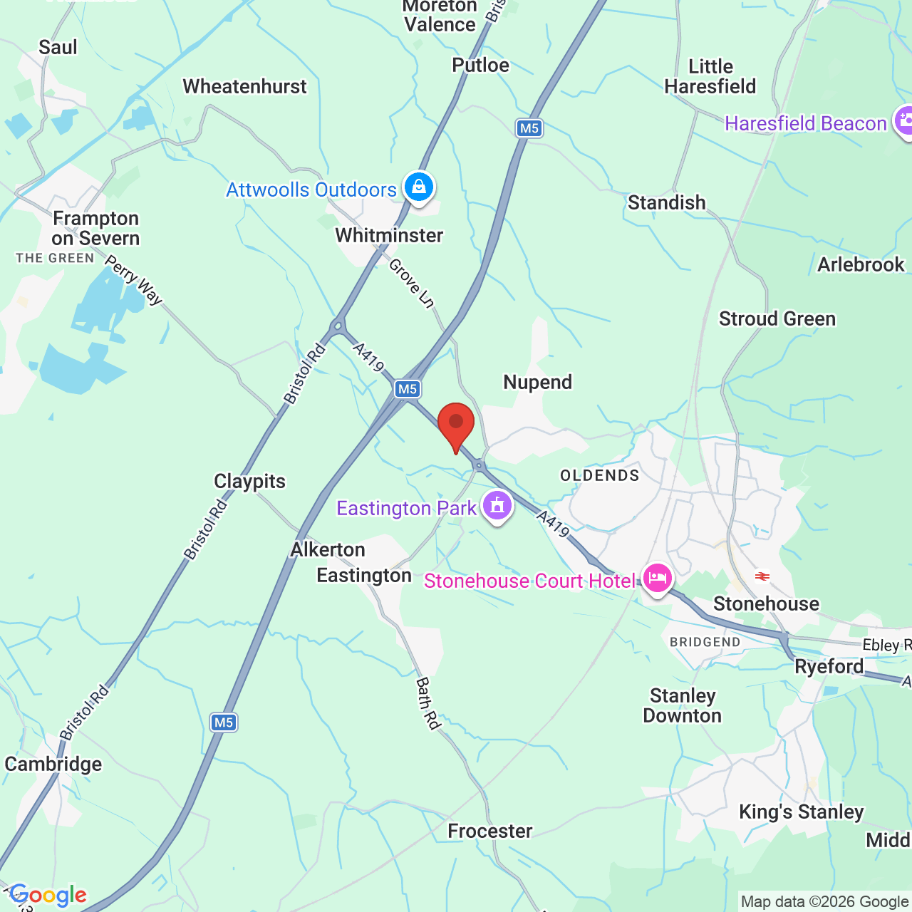 Map displaying vacancy location