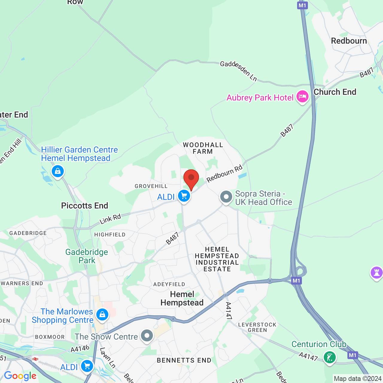 Map displaying vacancy location