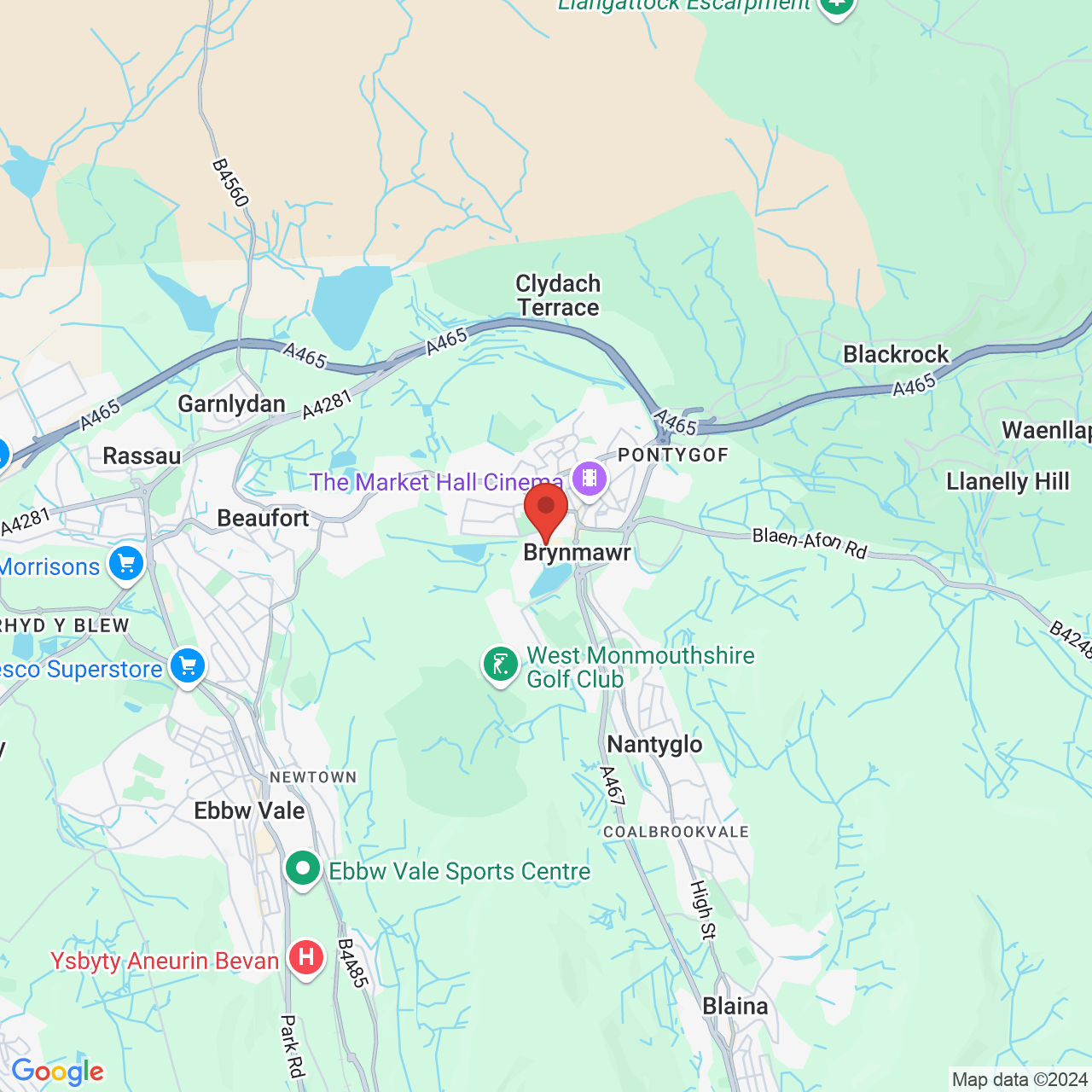 Map displaying vacancy location