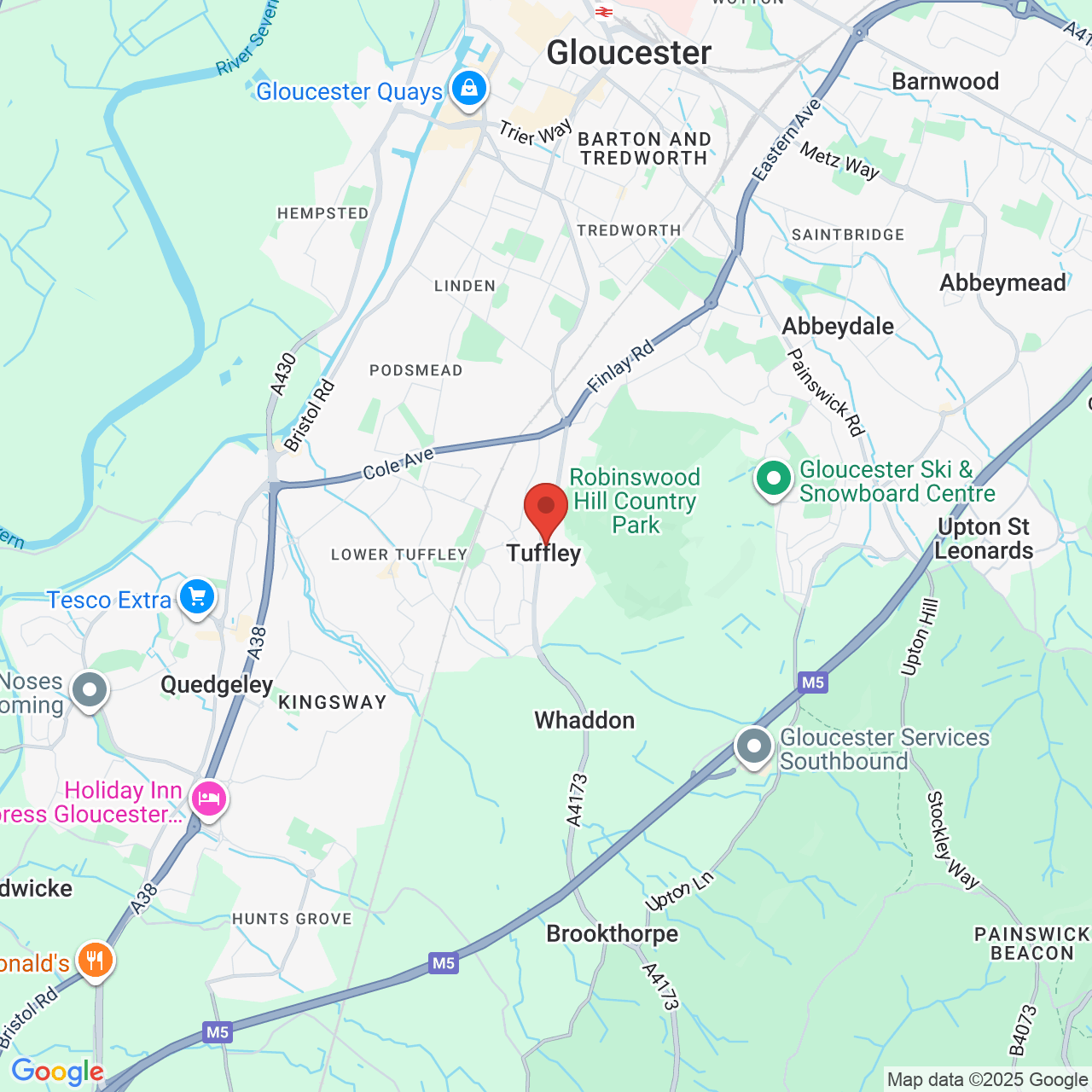 Map displaying vacancy location