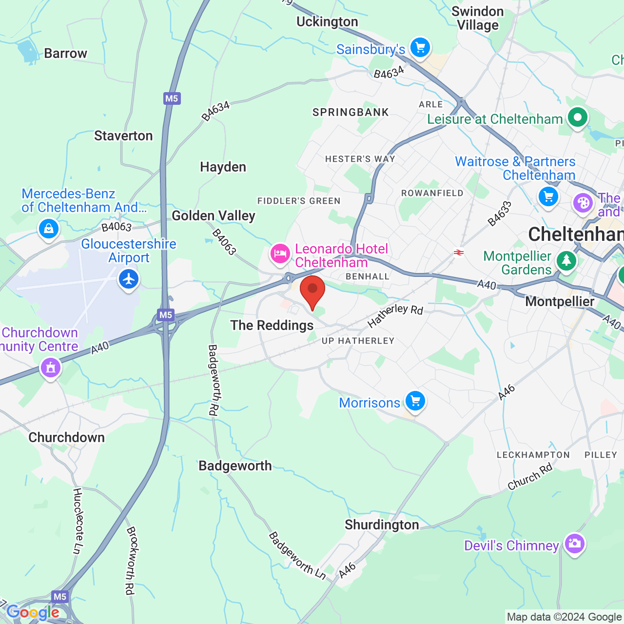 Map displaying vacancy location