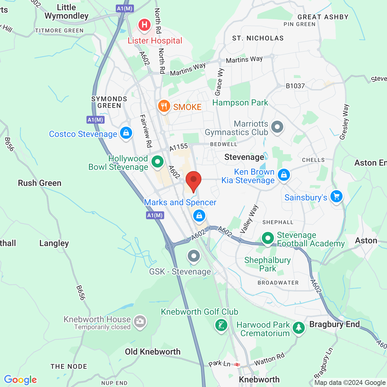 Map displaying vacancy location