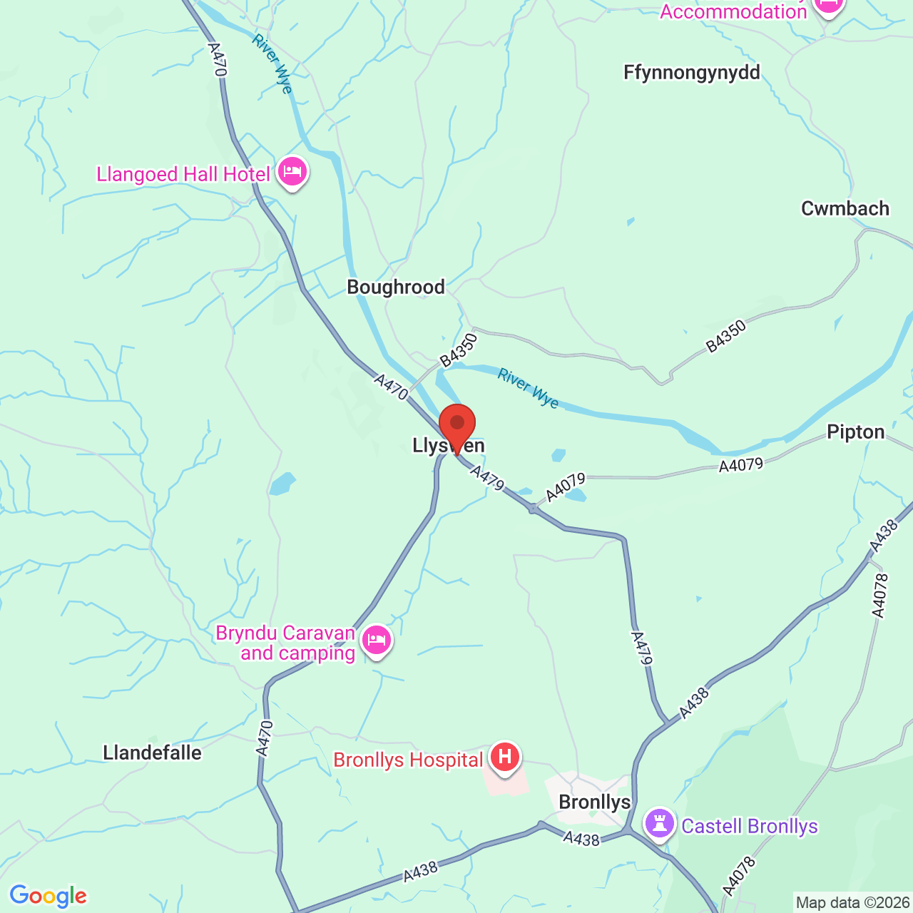 Map displaying vacancy location