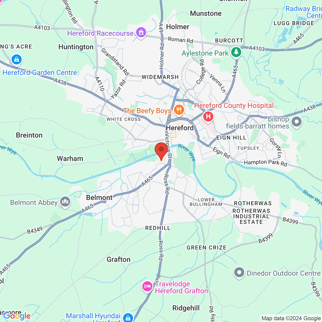 Map displaying vacancy location