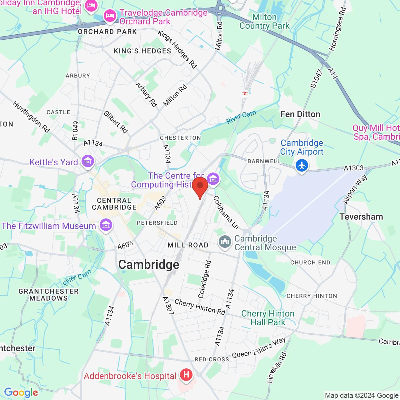 Map displaying vacancy location