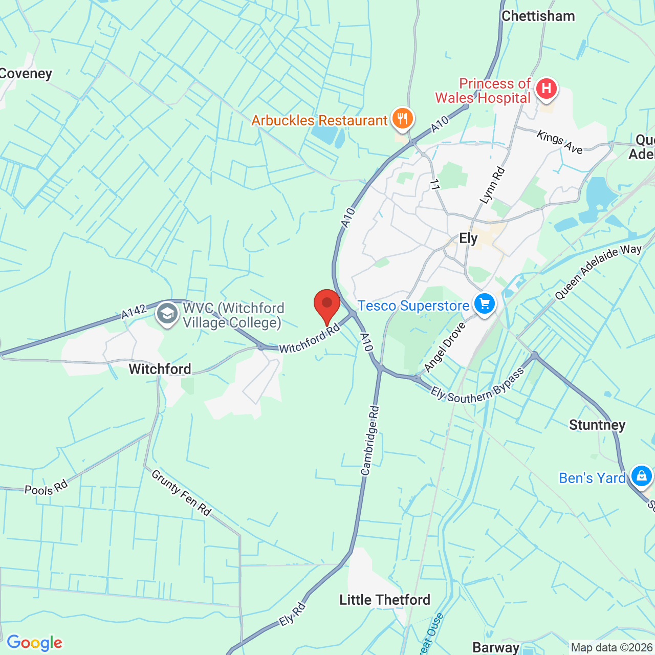 Map displaying vacancy location