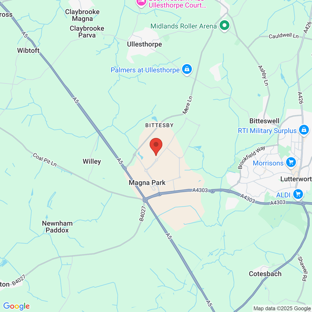 Map displaying vacancy location