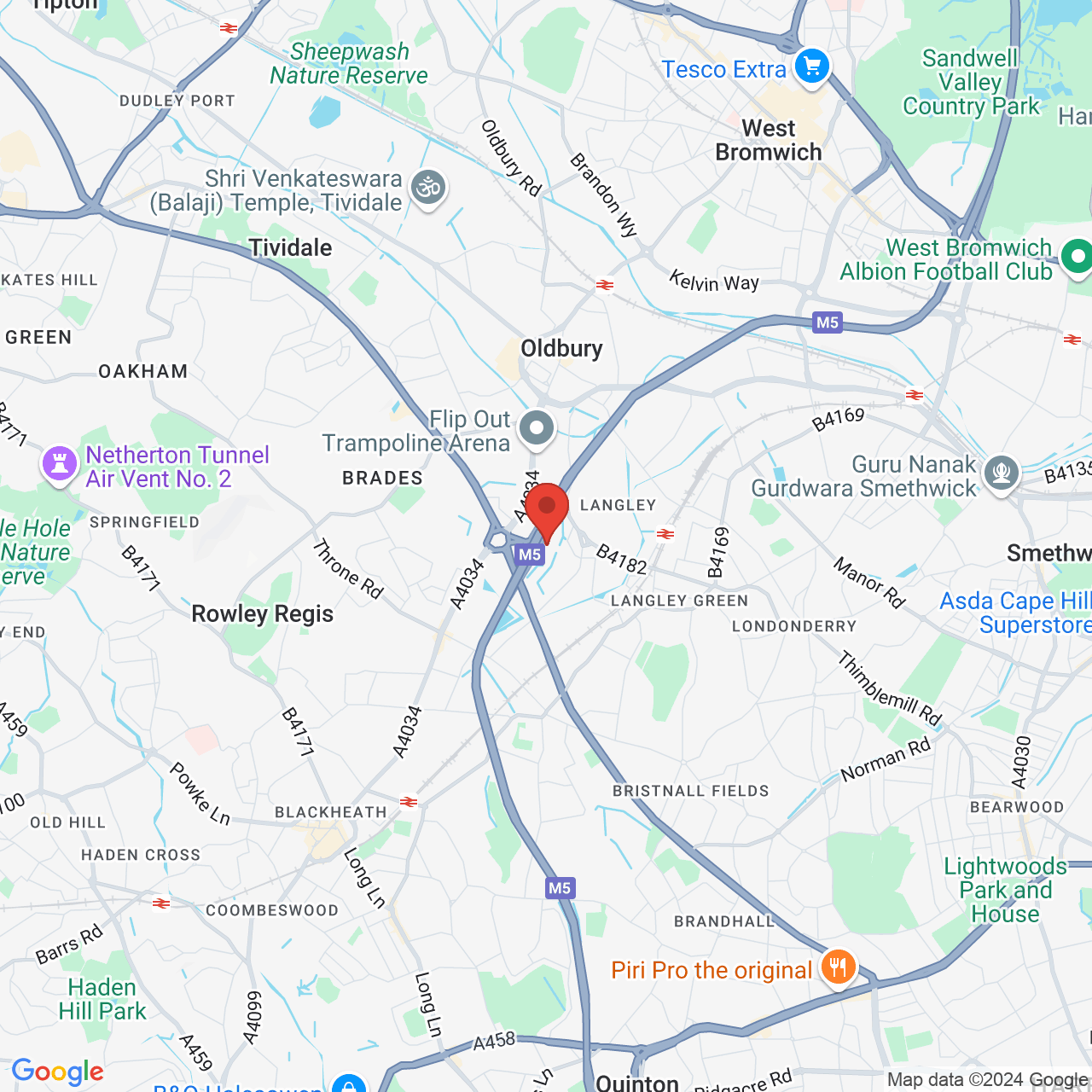 Map displaying vacancy location