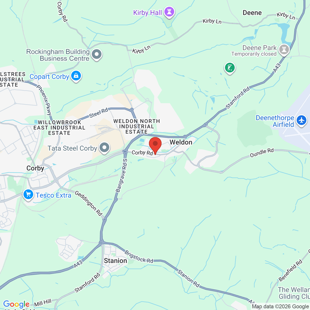 Map displaying vacancy location