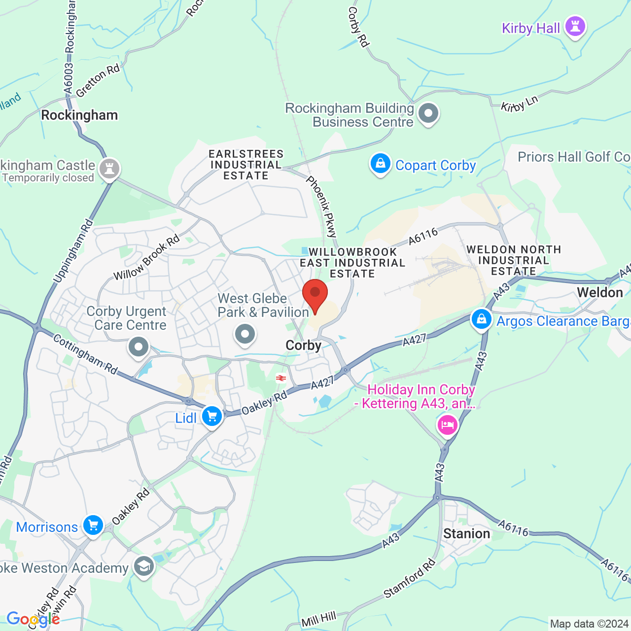 Map displaying vacancy location