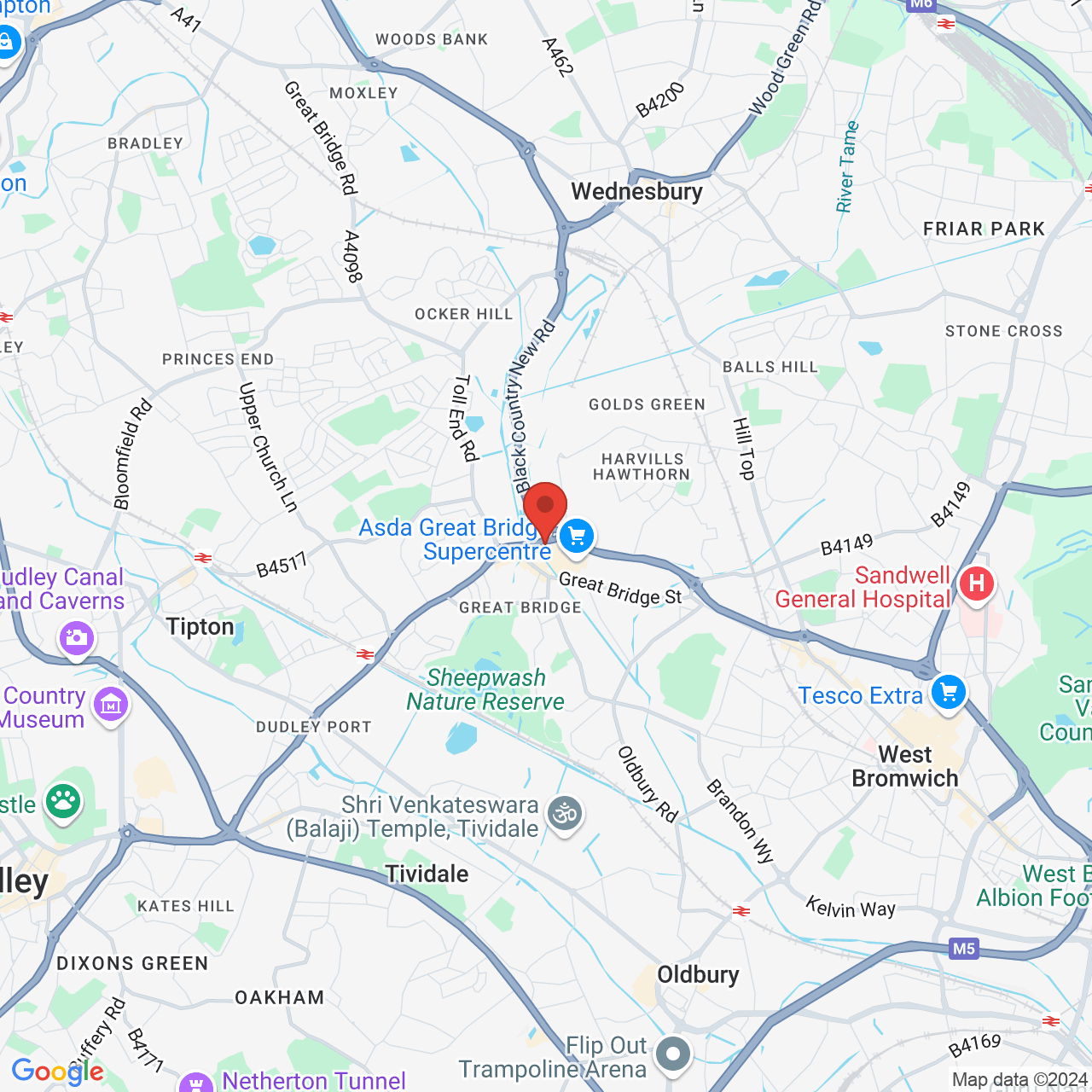 Map displaying vacancy location